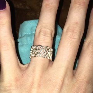 Tiffany ring, wide, heart design.